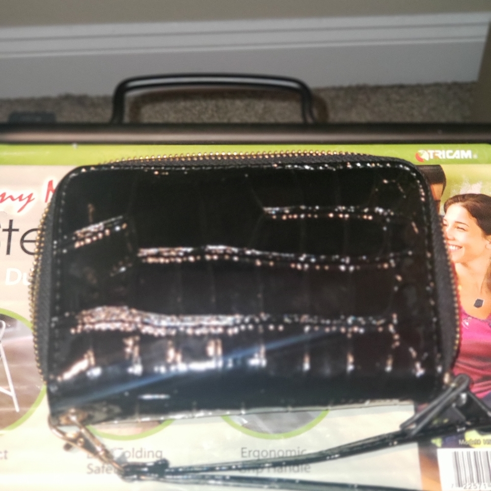 Patent leather wristlet